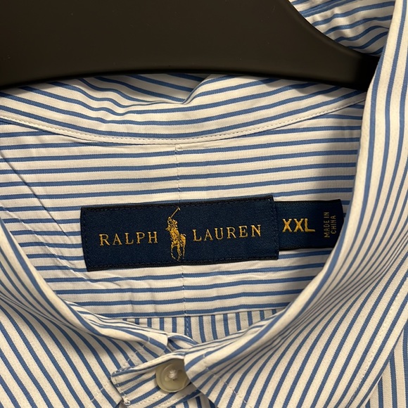 Vertical striped Polo by Ralph Lauren button down shirt. Size XXL. - Picture 2 of 3